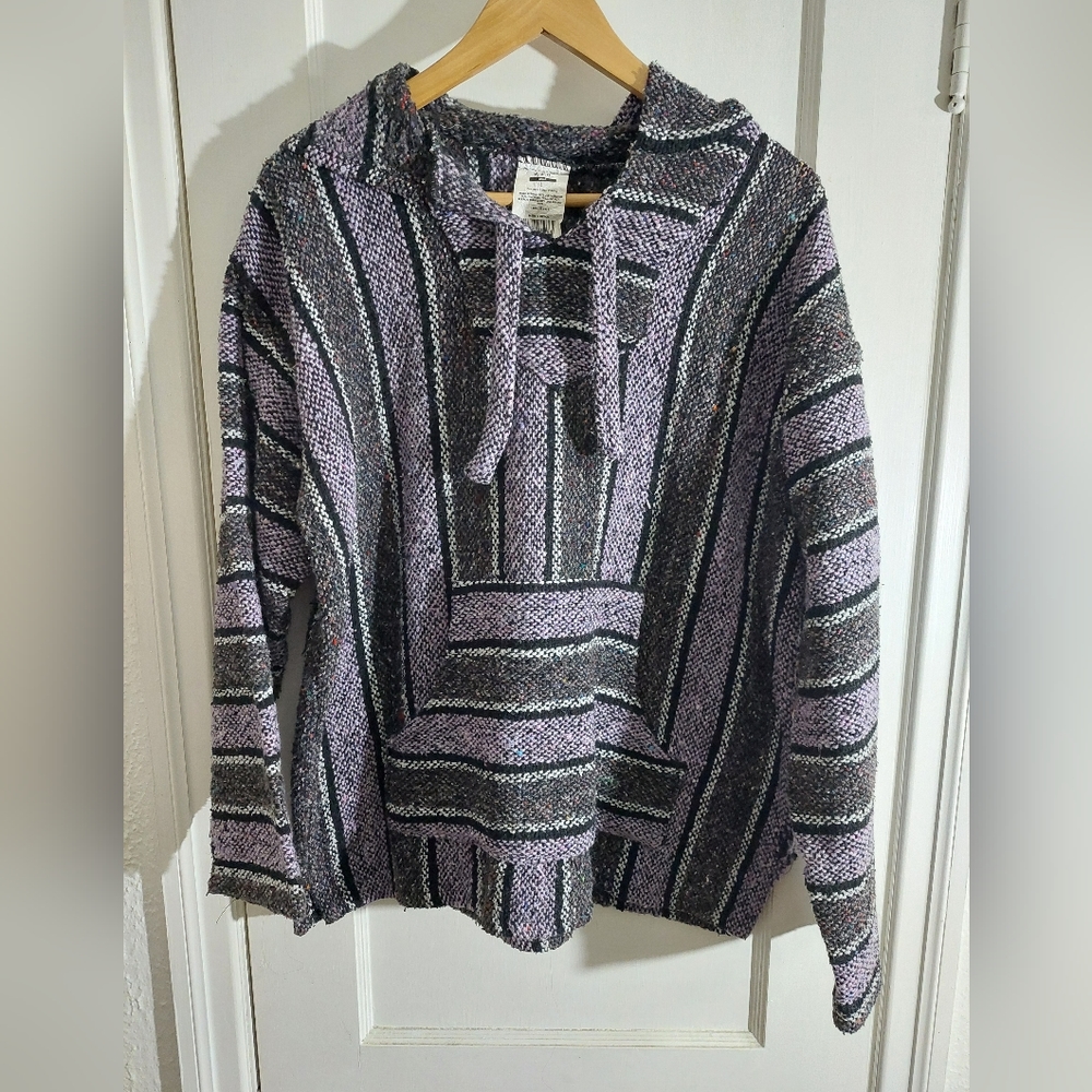 Baja Hoodie Purple and Black Size L